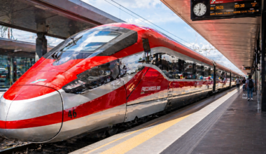 Italy Frecciarossa high-speed train connecting Rome, Florence, and Venice for first-time visitors