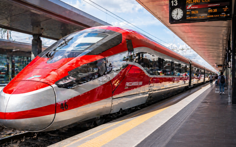 Italy Frecciarossa high-speed train connecting Rome, Florence, and Venice for first-time visitors